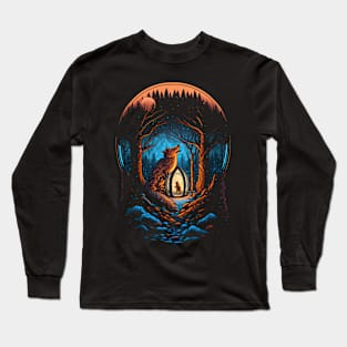 Night Wolf Long Sleeve T-Shirt